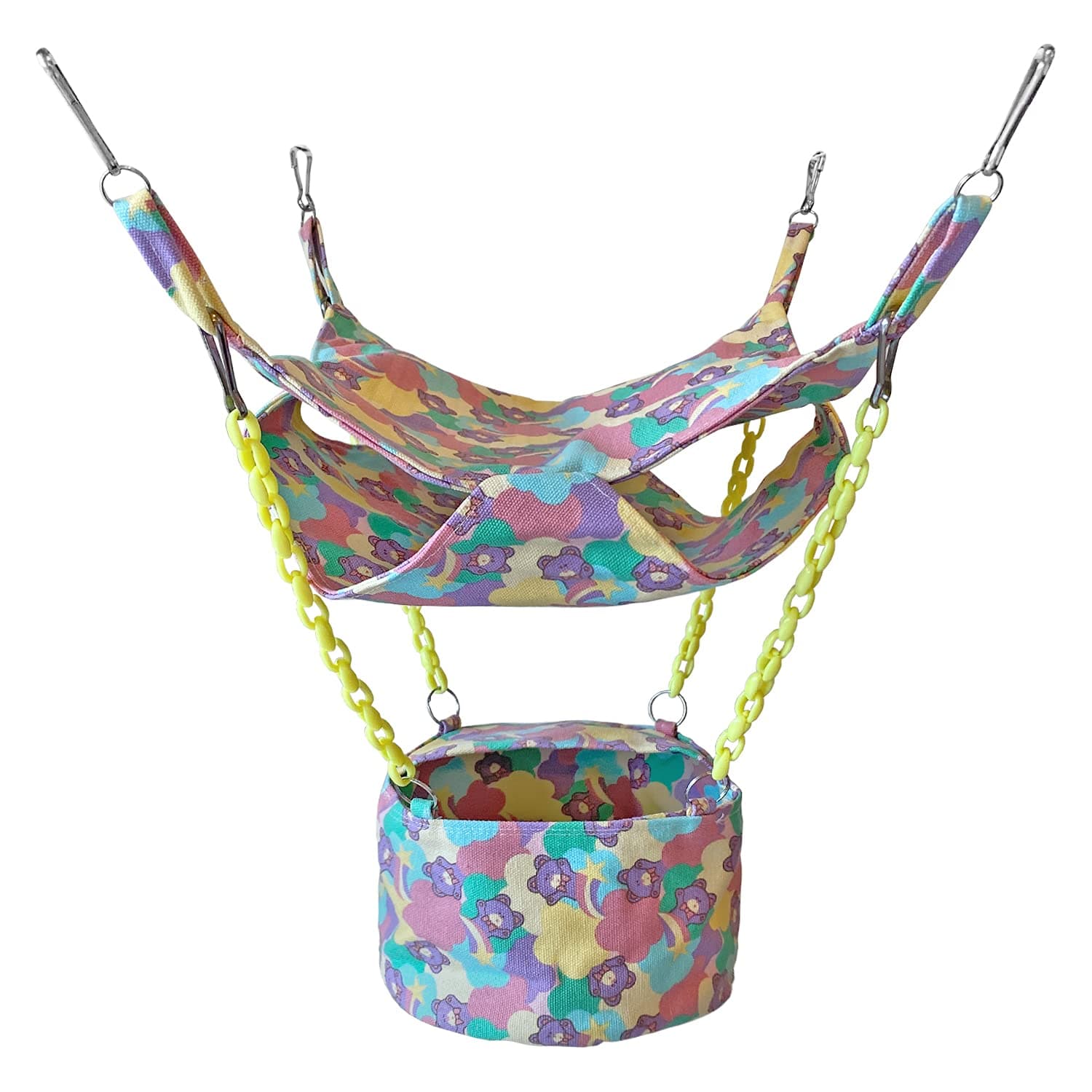 Small Pet Cage Hammock, Sugar Glider Bed Hammock Set Rat Bed Guinea Pig Cage Accessories Bedding Cozy Ferret Tunnel Cave Small Animals Bed for Chinchilla Parrot Hamster