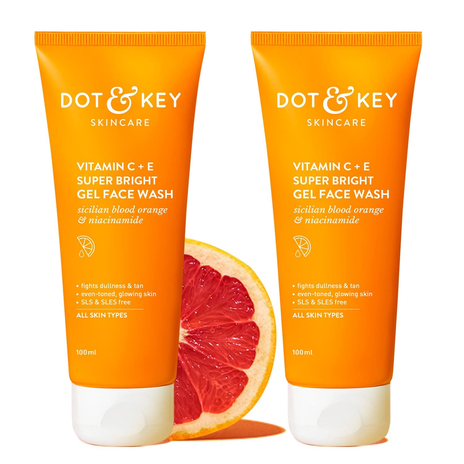 Vitamin C + E Super Bright Gel Face Wash Combo (Pack of 2, 100gm each) | For Glowing And Brightening Skin | All Skin Types|With Triple Vitamin C, Fades Dark Spots & Pigmentation