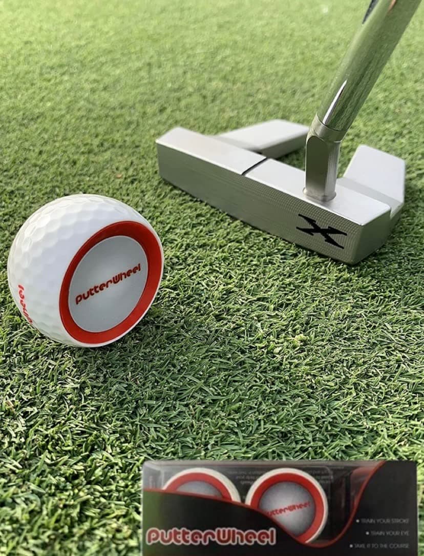 Golf Ball Putting Training Aid (2 Pack) Provides Instant Feedback On The Contact, Alignment & Quality of Your Putting Stroke - Practice Putting & Improve Your Game Includes Alignment Tool