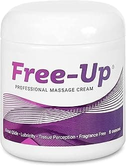 Free-Up Professional Massage Cream, Fragrance-Free, Great Glide, Lubricity, Tissue Perception, Perfect for Physical Therapy, Massage Versatile, Non-Greasy, 8 Oz Jar
