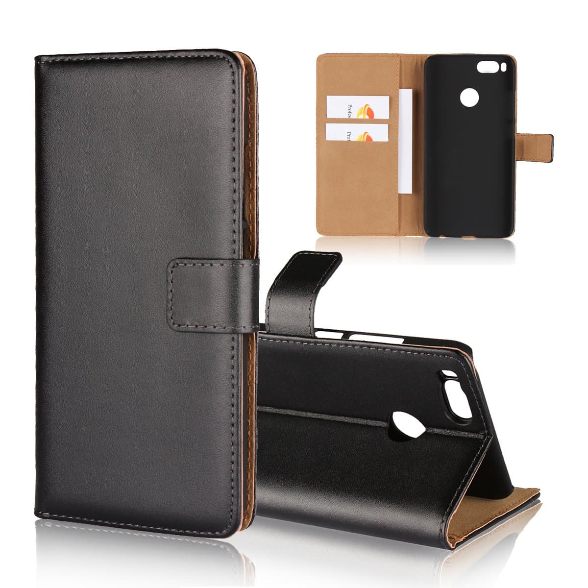 Copmob Xiaomi Mi A1 Wallet Case,Classic style Leather Wallet Case, [Card Slots][Magnetic Closure][Kickstand Function],Protective Case Cover for Xiaomi Mi A1 - Black