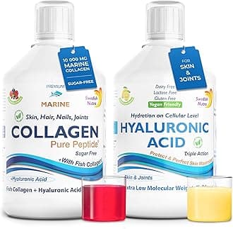 Marine Collagen 10000 mg & Hyaluronic Acid I Sugar-Free I Great for Hair, Skin and Nails & 100% Natural Flavour