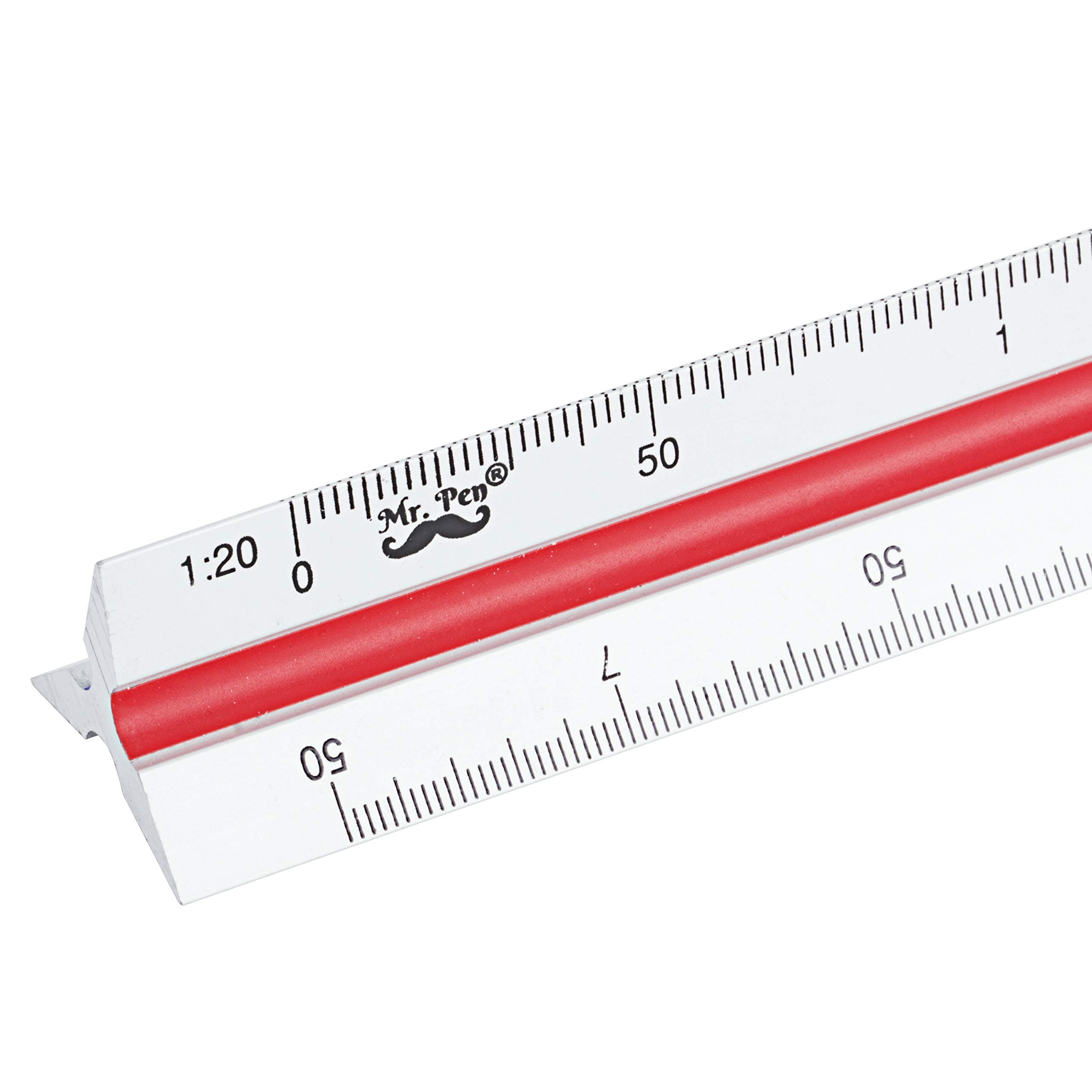 Mr. Pen- Metric Engineer Scale Ruler, Ruler, 12" Aluminum Scale Ruler, Triangular Scale, Scale Ruler for Blueprint, Triangle Ruler, Metric Engineering, Drafting Ruler