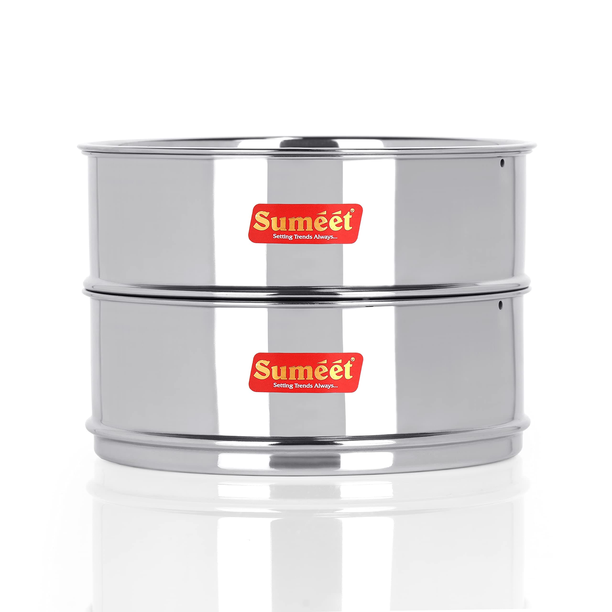 Sumeet Stainless Steel Deep Stackable Container/Separator With Lid Suitable For 5 liter & 5.5 liter Inner & Outer Lid Cooker, Silver