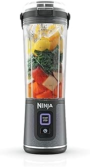 NINJABlast Portable Blender, Cordless, 18oz. Vessel, Personal Blender for Shakes & Smoothies, BPA Free, Leakproof Lid & Sip Spout, USB-C Rechargeable, Dishwasher Safe Parts, Black Glitter, BC152JB
