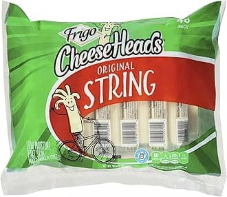 Cheese Heads String Cheese, Low-moisture part-skim mozzarella cheese Sticks 1 Pack (1 oz, 48 ct)