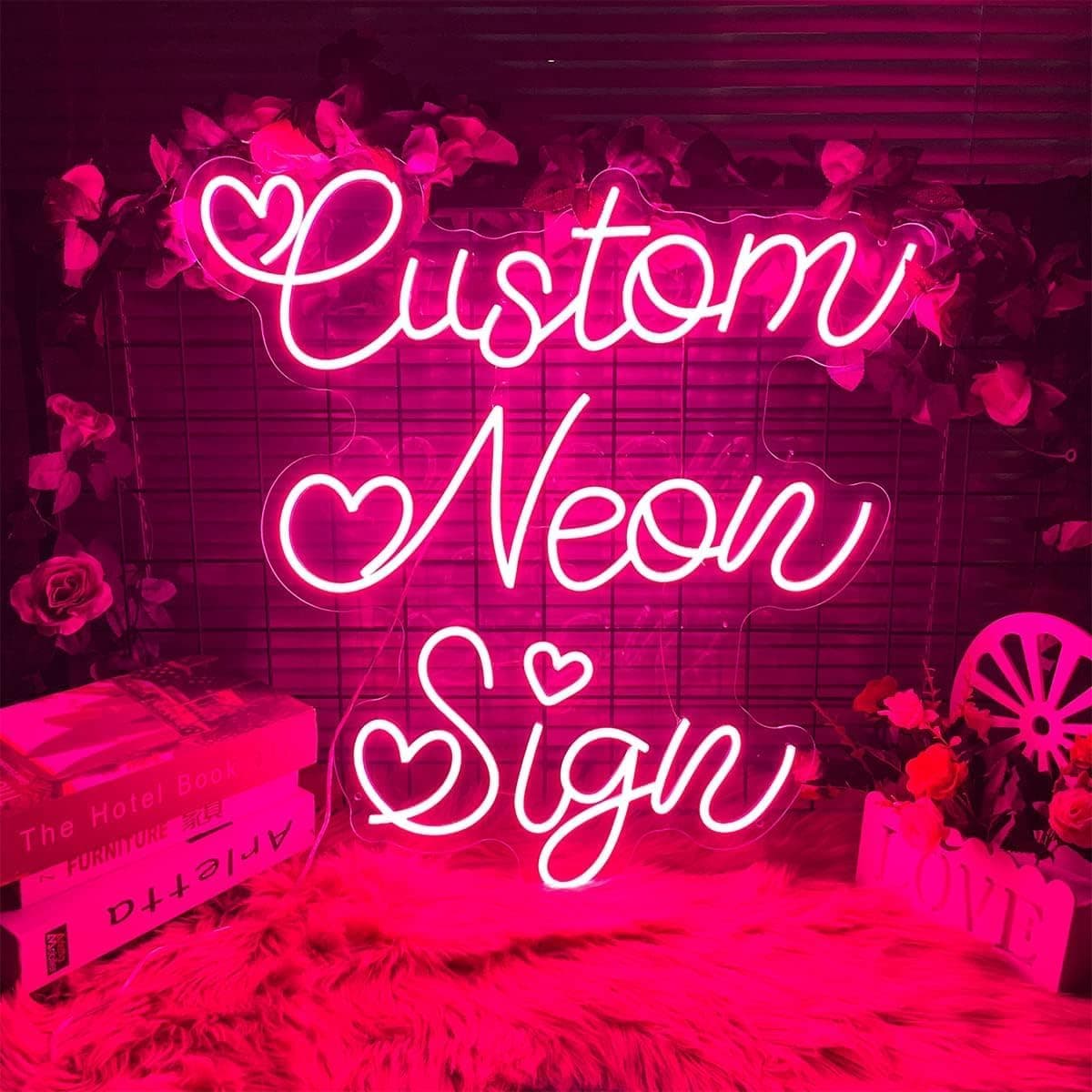 Custom Name Neon Sign Board Decorative All Personalized Options (4 Letters (8 X 12))