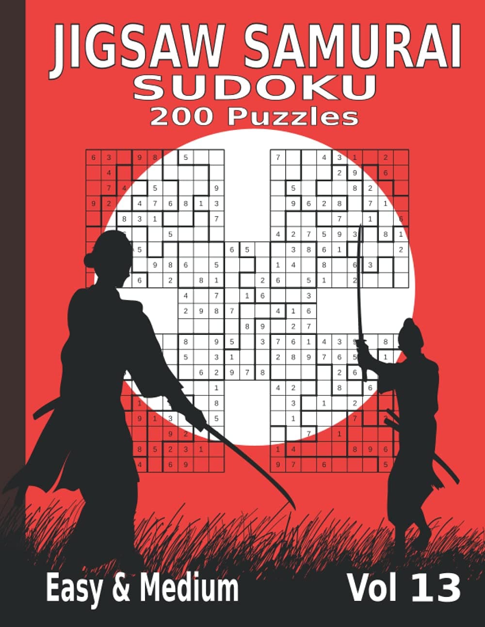 Jigsaw Samurai Sudoku: 200 Samurai Puzzles (1000 Sudoku Puzzles) | Easy & Medium | Irregularly Shaped with Solutions| Vol 13