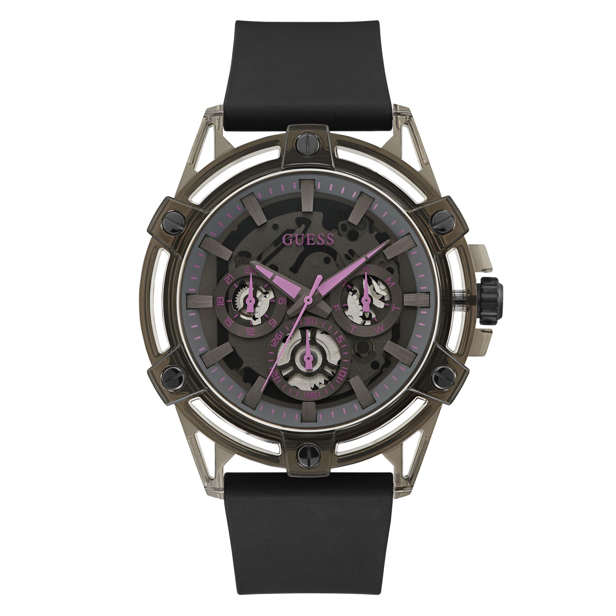 Guess Black and Pink Multifunction Watch