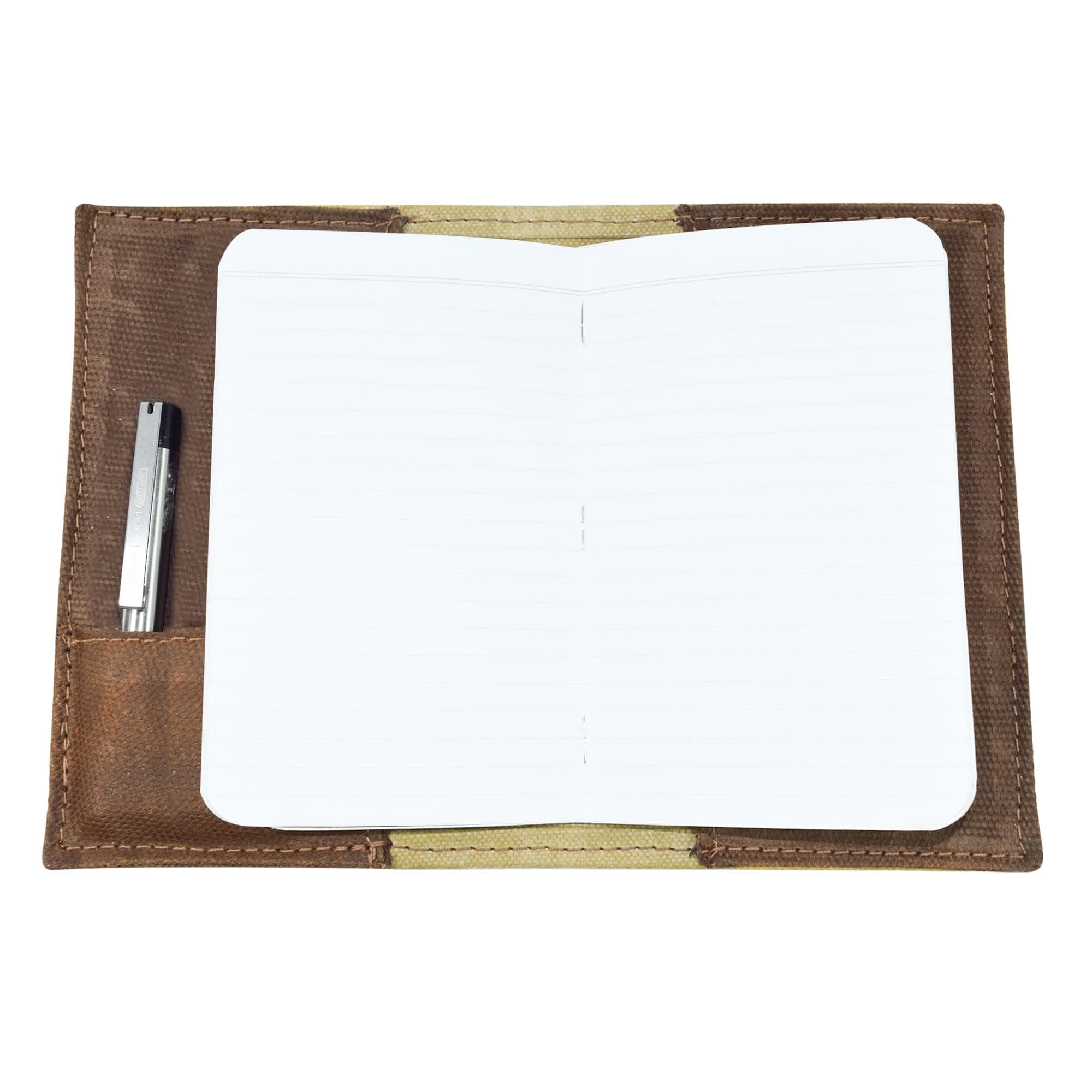Hide & Drink, Waxed Canvas Field Notes Cover, Wallet Case (3.5 x 5.5 in.) Journal Cover with Pencil Paper & Cards Slot, Travelers Pocket Notebook Handmade (Honey Bourbon)