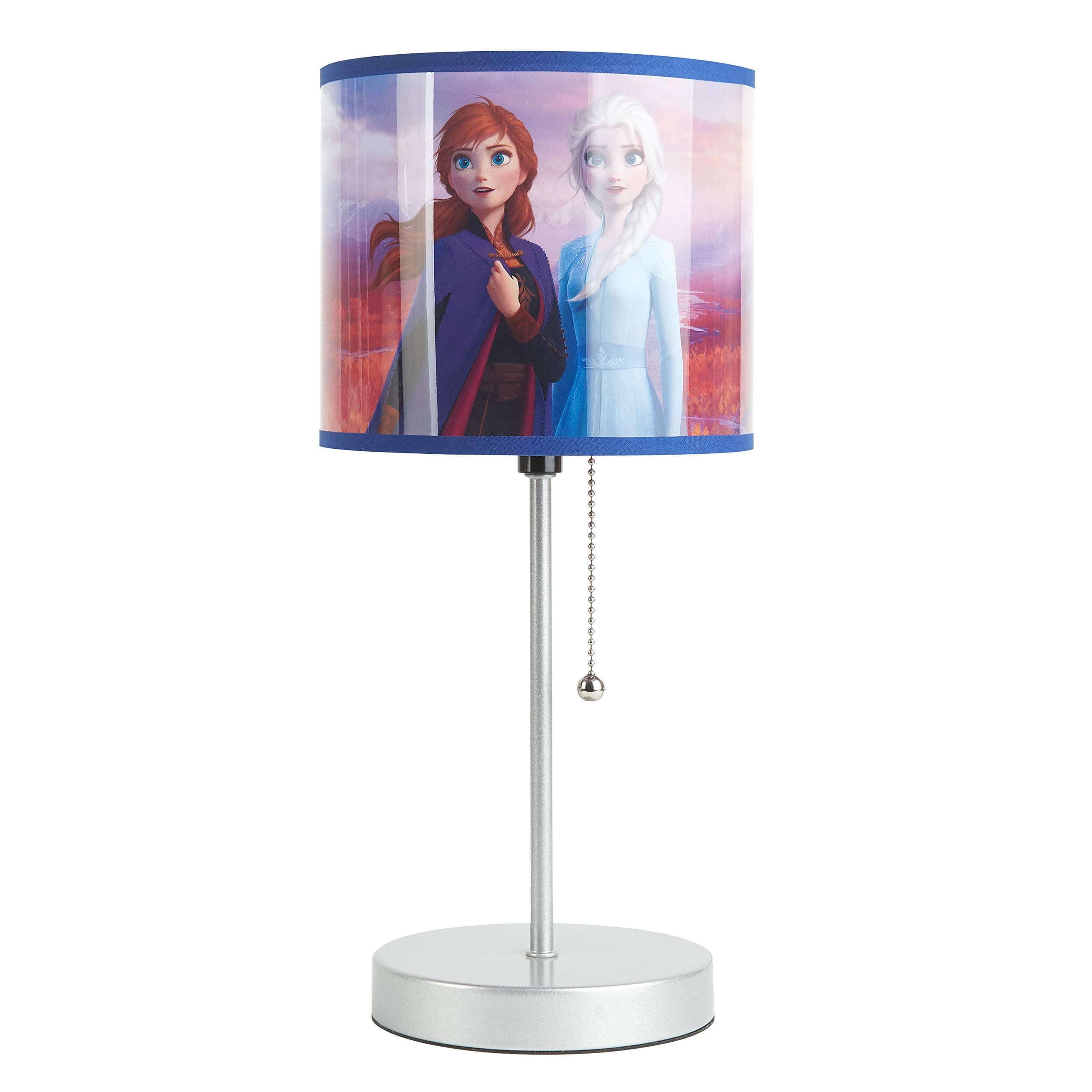Frozen 2 Stick Table Kids Lamp with Pull Chain, Metal, Themed Printed Decorative Shade