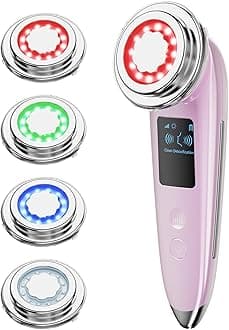 Face Massager Electric Face Lifting 4 in 1 Facial Massager Anti Aging Skin Tightening Firming Skin Care Tools (Pink2)