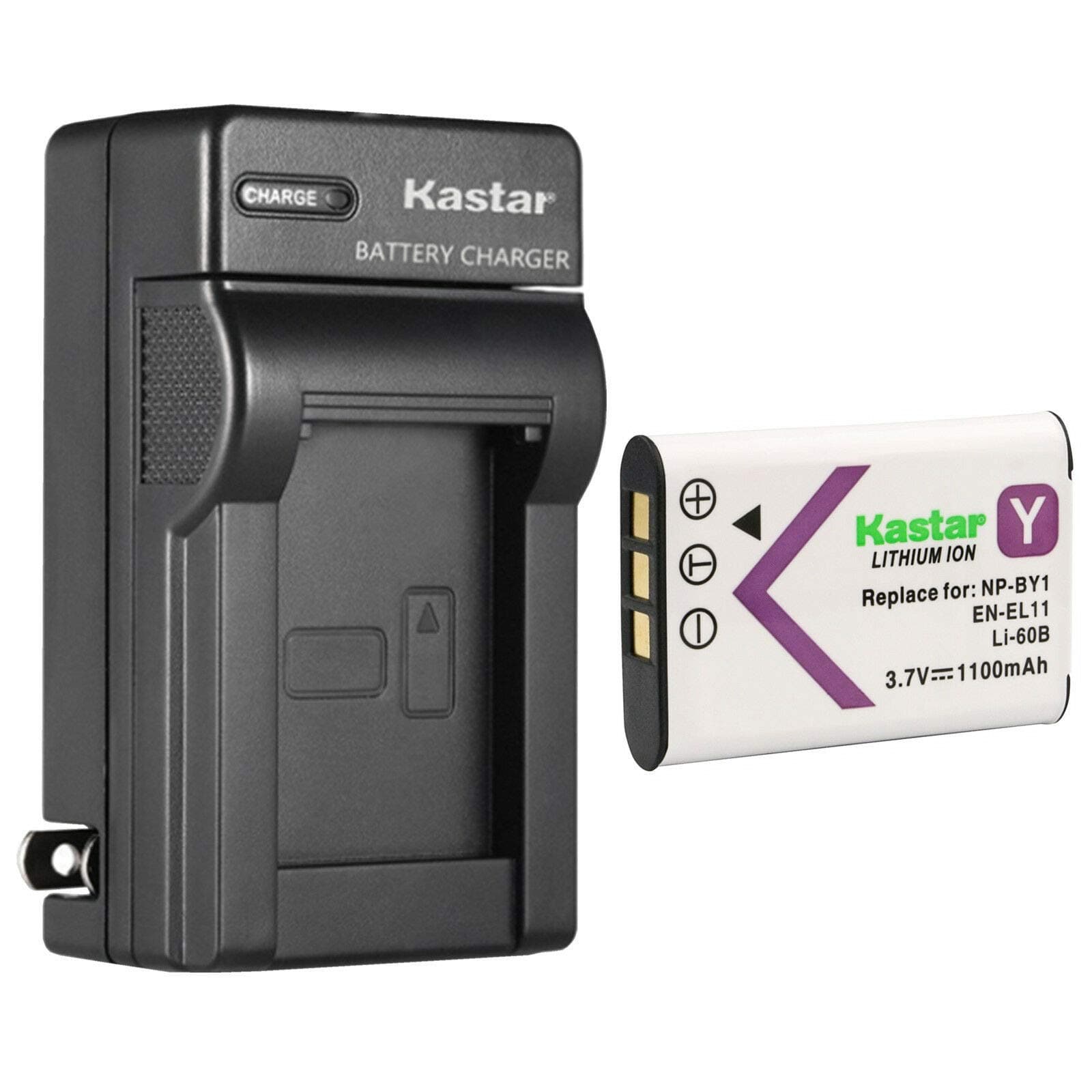 Battery and AC Wall Charger Replacement for Olympus Li-60B, Li-60C, FE-370 Digital Camera