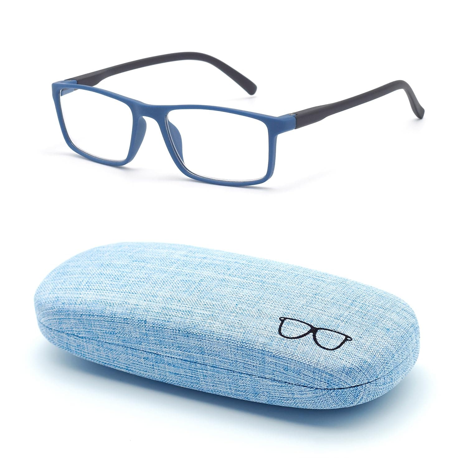 Nearsighted Glasses for Distance with Hard Case Blue Light Spring Hinge Glasses Not Reading Glasses