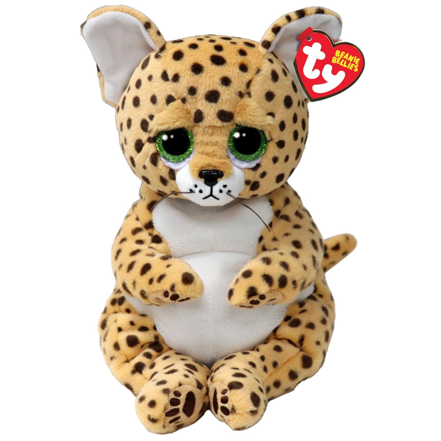 Lloyd Leopard Beanie Bellies Medium 24 cm - Squeezable Beanie Baby Soft Plush Toys - Collectable Cuddly Stuffed Toy