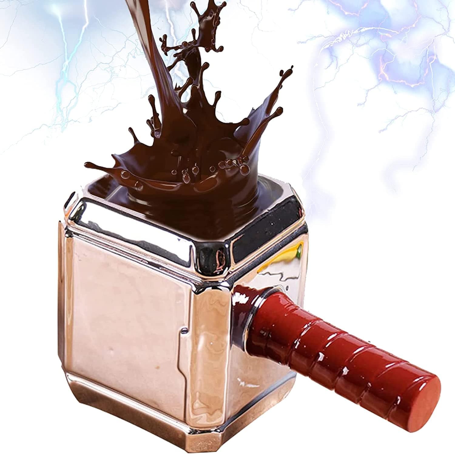 Thor Hammer Mug, Funny Shaped Coffee Mug, Marvel Themed 3D Mugs, Ceramic Novelty Gift Cup, Personalised Cartoon Gifts for Men, Ideal for Office Decorations and Collectibles, 600ml/20oz