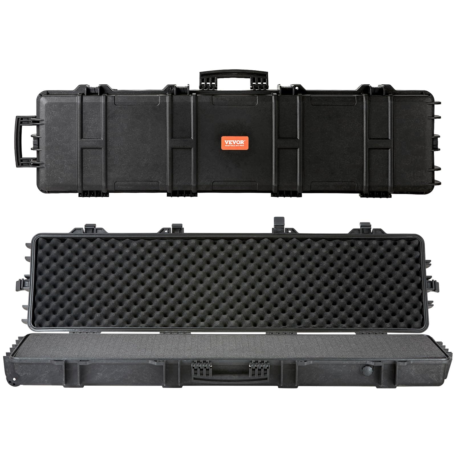VEVOR Rifle Case, Rifle Hard Case with 3 Layers Fully-protective Foams, lockable Hard Gun Case with Wheels, IP67 Waterproof & Crushproof, for Two Rifles or Shotguns, Airsoft Gun