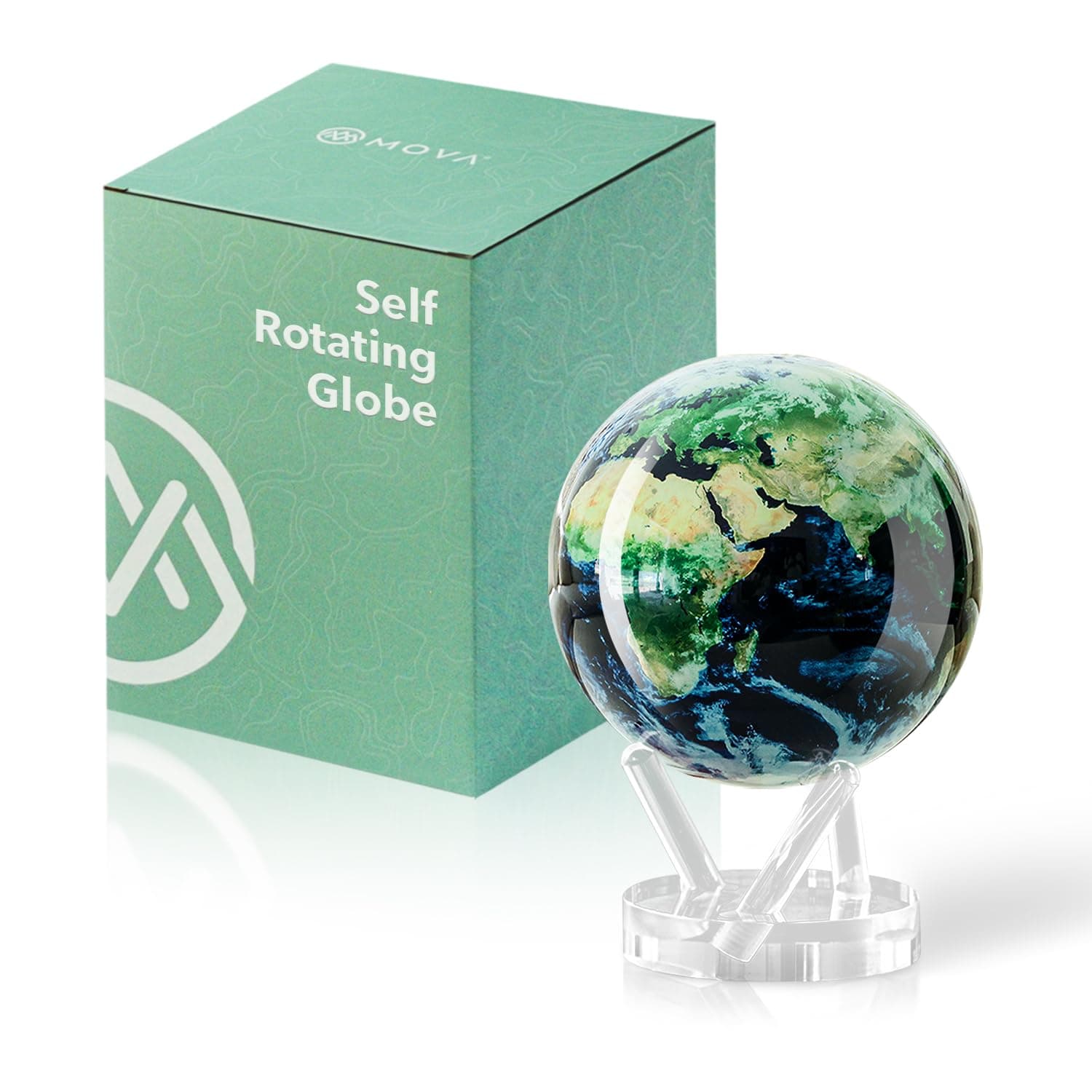 Globe - Earth with Clouds Signature (6") | Self-Rotating Globe Powered by Light | Silent Motion, No Batteries or Wires | Unique Desk Decor or Gift for Space Lovers