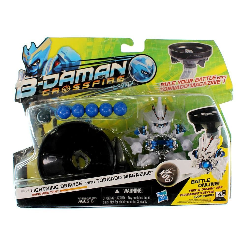 B-Daman Crossfire BD-08 Lightning Dravise Figure With Tornado Magazine by Hasbro