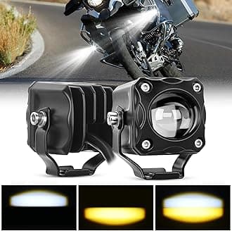 Nilight Motorcycle Driving Lights 1.7 inch White Amber Spot Beam Fog Light LED Pods IP67 Waterproof Auxiliary Offroad Lighting for Motorbike Dirt Bike e-Bike Scooter Snowmobile ATV UTV SUV Truck