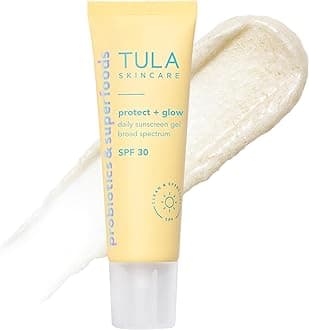 TULA Skincare Protect + Glow Daily Sunscreen SPF 30, for Dullness & Sun Protection with Prebiotic Extracts & Probiotic Superblend, 1.7 FL OZ