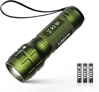 Lighting EVER LED Flashlights High Lumens, Small Flashlight, Waterproof, Adjustable Focus Flash Light for Outdoor, Emergency, AAA Batteries Included