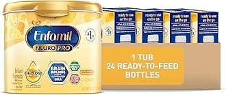 Enfamil NeuroPro Baby Formula, Infant Formula Nutrition, Triple Prebiotic Immune Blend, 2'FL HMO, & Non-GMO, Powder Tub, 20.7 Oz + Ready-to-Feed Infant Formula, Liquid, 2 Fl Oz, 6 Count (Pack of 4)