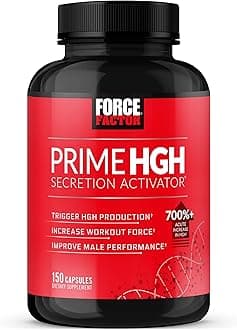 Prime HGH Secretion Activator Supplement for Men with L-Arginine and L-Glutamine to Trigger HGH Production, Boost Workout Force, and Improve Athletic Performance, Force Factor, 150 Capsules