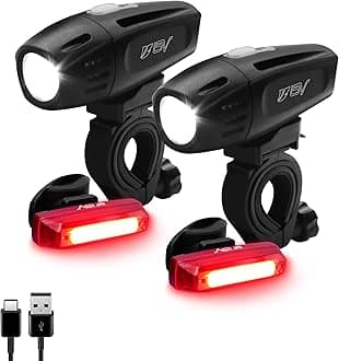 Bike Lights, Super Bright with 5 LED Bike Headlight & 3 LED Rear, Bike Lights for Night Riding with Quick-Release, Waterproof Bicycle Light Set, Bike Accessories, Bicycle Accessories, Flashlight