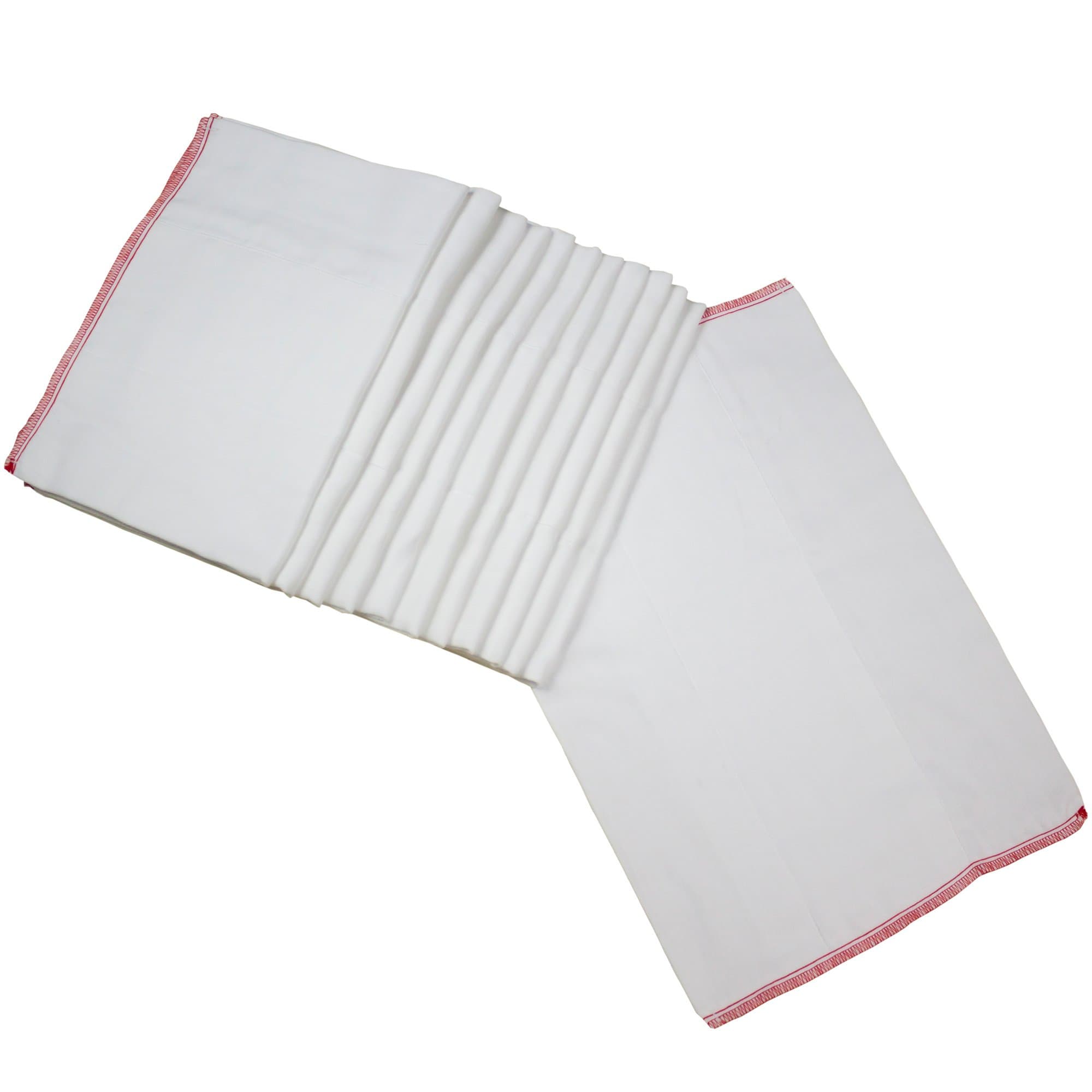 Prefold Cloth Diapers (1 Dz) - Soft, Absorbent Durable Diaper Service Quality Prefolds. 100% Cotton - 12"x16", Fits 11-22 Lbs. - (Medium 4x6x4)