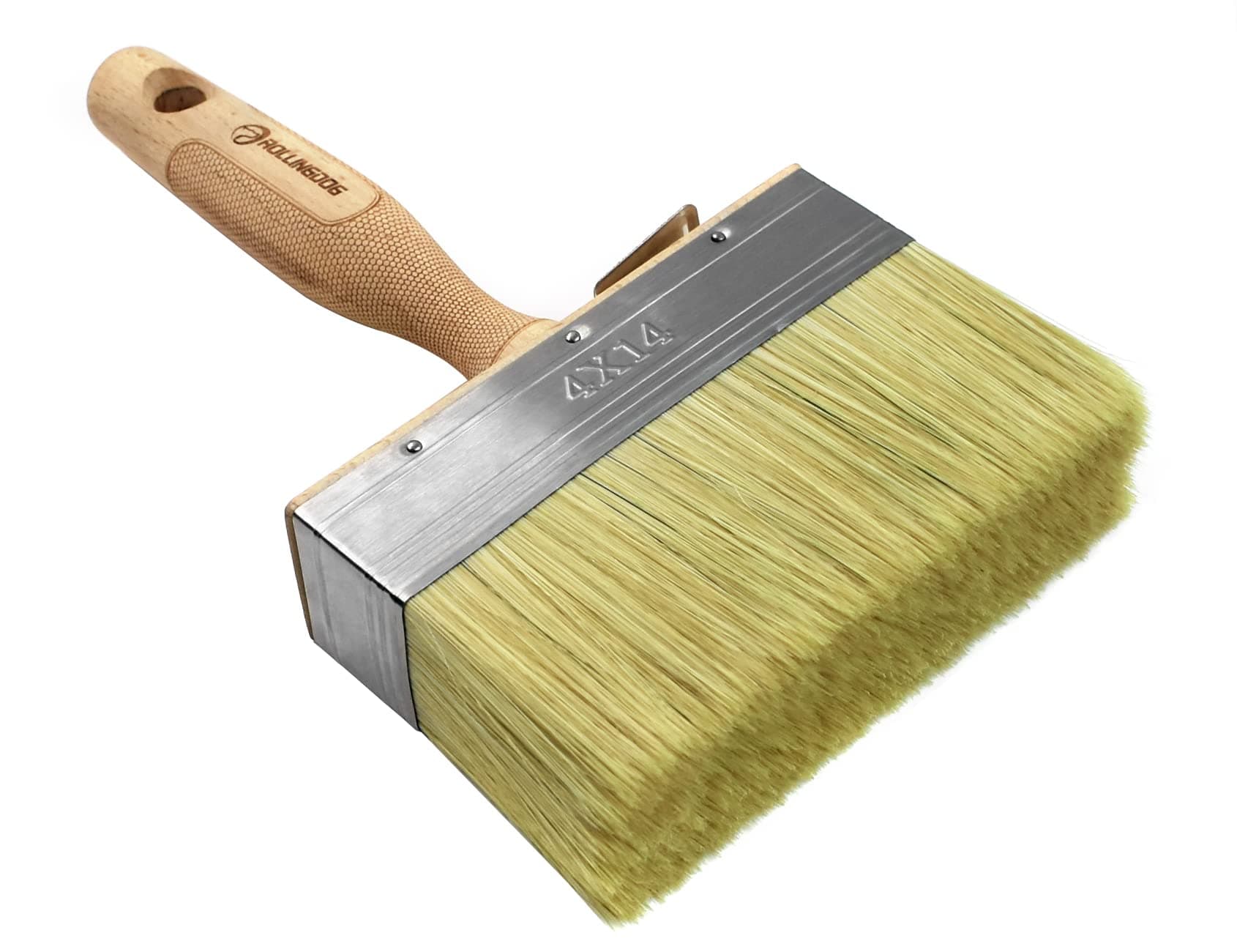 5.5" Deck Stain Limewash Brush - Wood Handle Large Deck Brush Applicator for Wall, Wood, Fence, Floor Painting