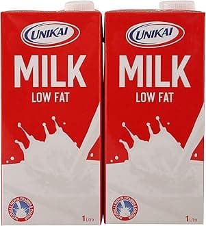 Unikai Low Fat Milk In Tetra Pack, 1 Litre (Pack Of 4)