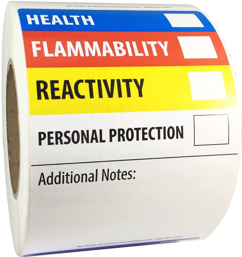 Hazardous Material Identification Labels (HMIL) 4 x 6 Inch Square 500 Adhesive Labels