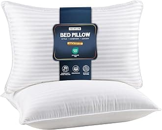 Utopia Bedding Bed Pillows for Sleeping Standard Size (White), Set of 2, Cooling Hotel Quality, for Back, Stomach or Side Sleepers