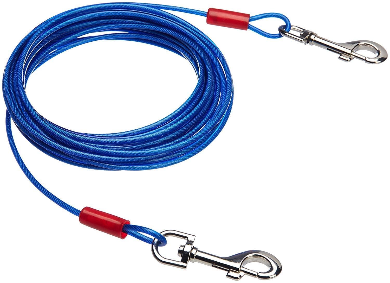 Tie-Out Cable/ Leash for Dogs | 25 Feet Long | Blue | Long Leash For Dogs Up To 27 kg | Rust Resistant and Durable | Made Of Steel and PVC