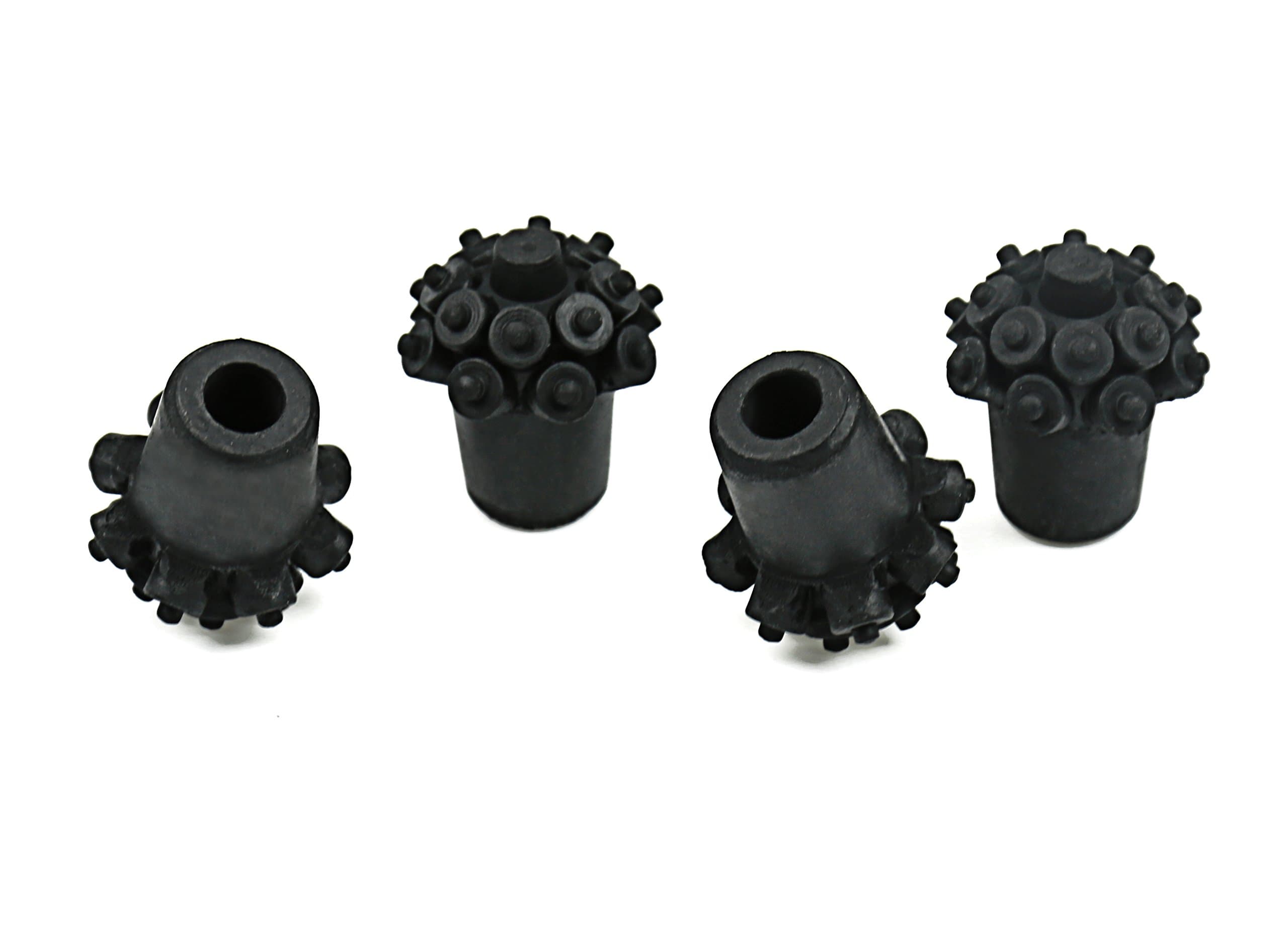 2 Pair of Extended Life Vulcanized Rubber Replacement Tips Paws Ferrules for Walking Hiking Poles Fits Almost All Brands of Trekking Poles for Walking Hiking & Travel Rated 1000 Miles!