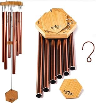 Red Deep Tone Wind Chime – Outdoor Sympathy & Memorial Gift for The Loss of a Loved One, Memorial Wind Chimes, Thoughtful Sympathy Gift for Bereavement and Remembrance. 29" Copper Red