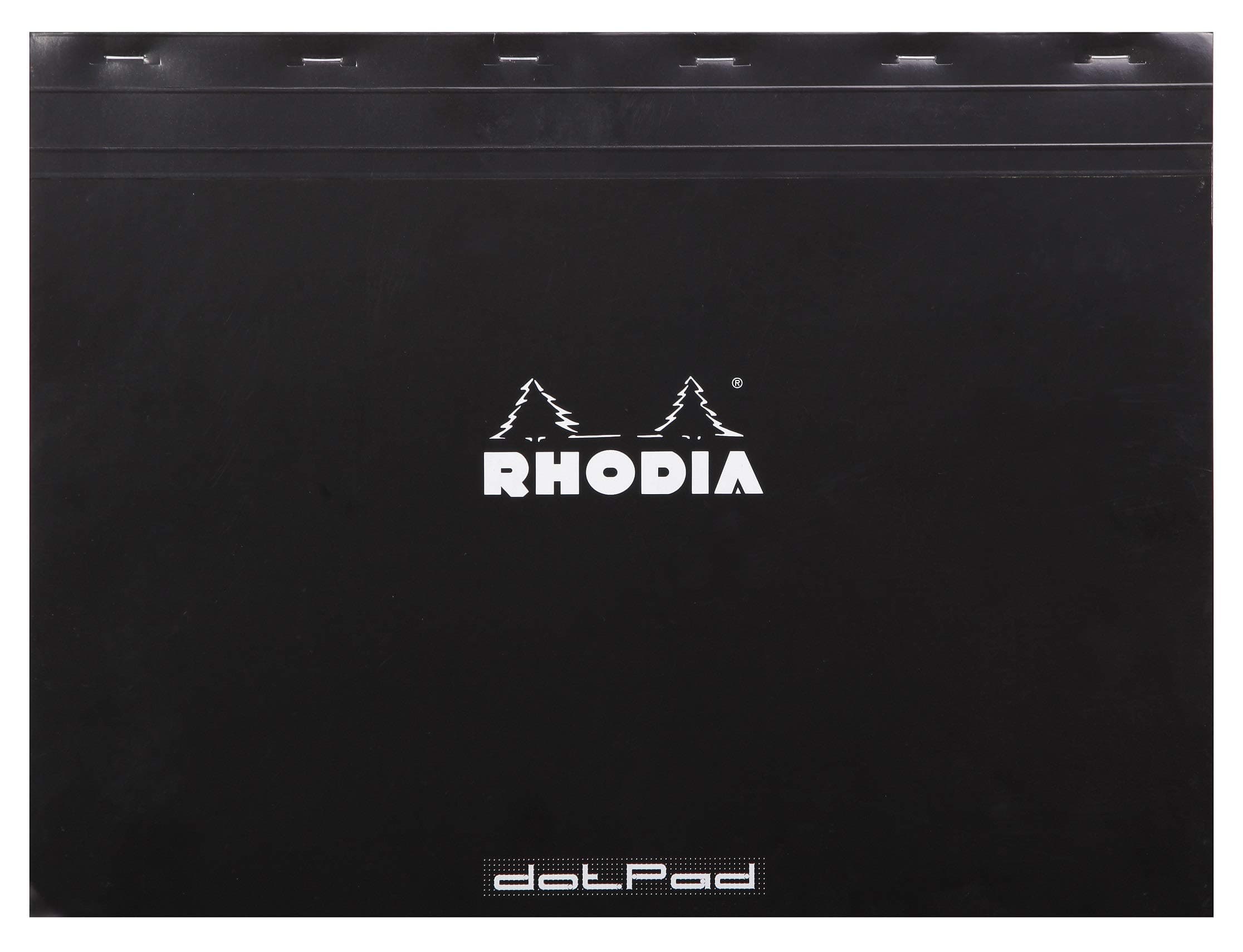 RHODIA 38559C - Stapled Notepad Dot pad N°38 Black - A3 - Dot Dotted - 80 Detachable Sheets - White Clairefontaine Paper 80 g/m - Soft and Resistant Coated Card Cover - Basics, 420x318mm