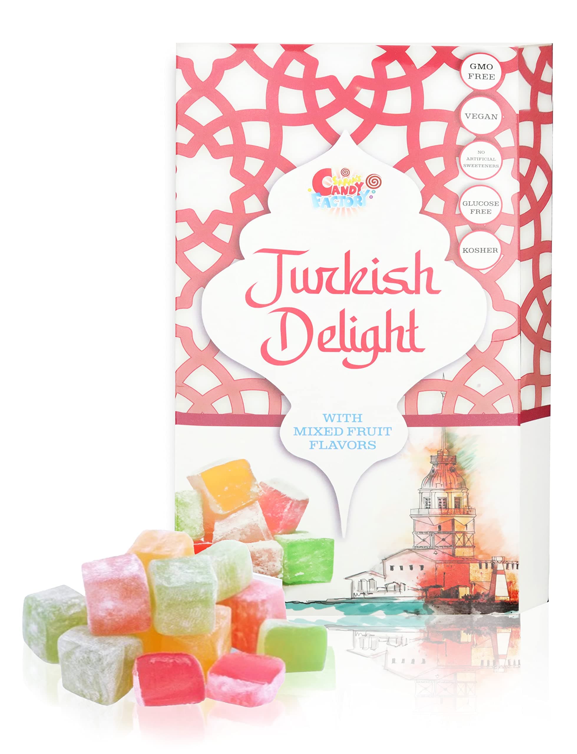 Turkish Delight with Assorted Fruit Flavors (15.8 oz) Gift Box for Everyone