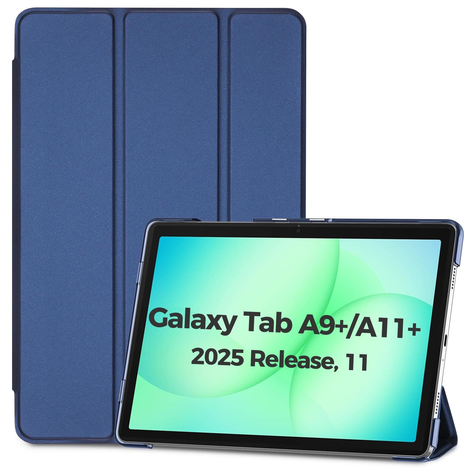 ProCase Smart Case for Galaxy Tab A11+ Plus/A9+ Plus 11 Inch, Slim Stand Hard Back Shell Protective Tablet Cover Folio Case for 11" Galaxy Tab A11+ Plus 2025/A9+ Plus 2023 -Navy