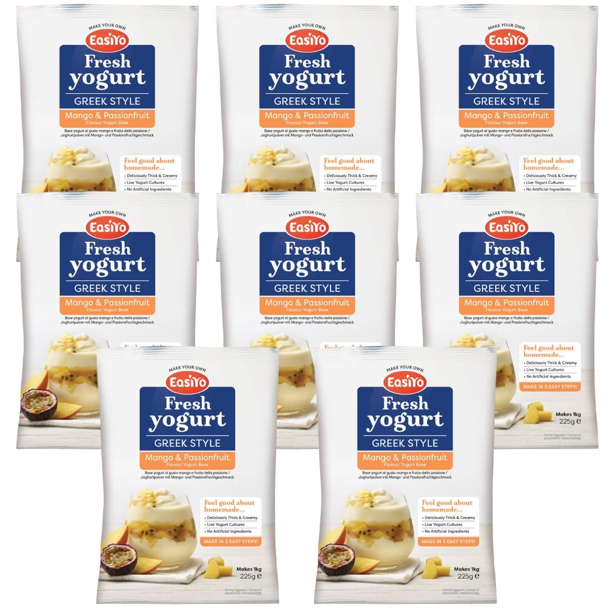 Yogurt Greek Style Mango and Passionfruit 8 Pack Yoghurt