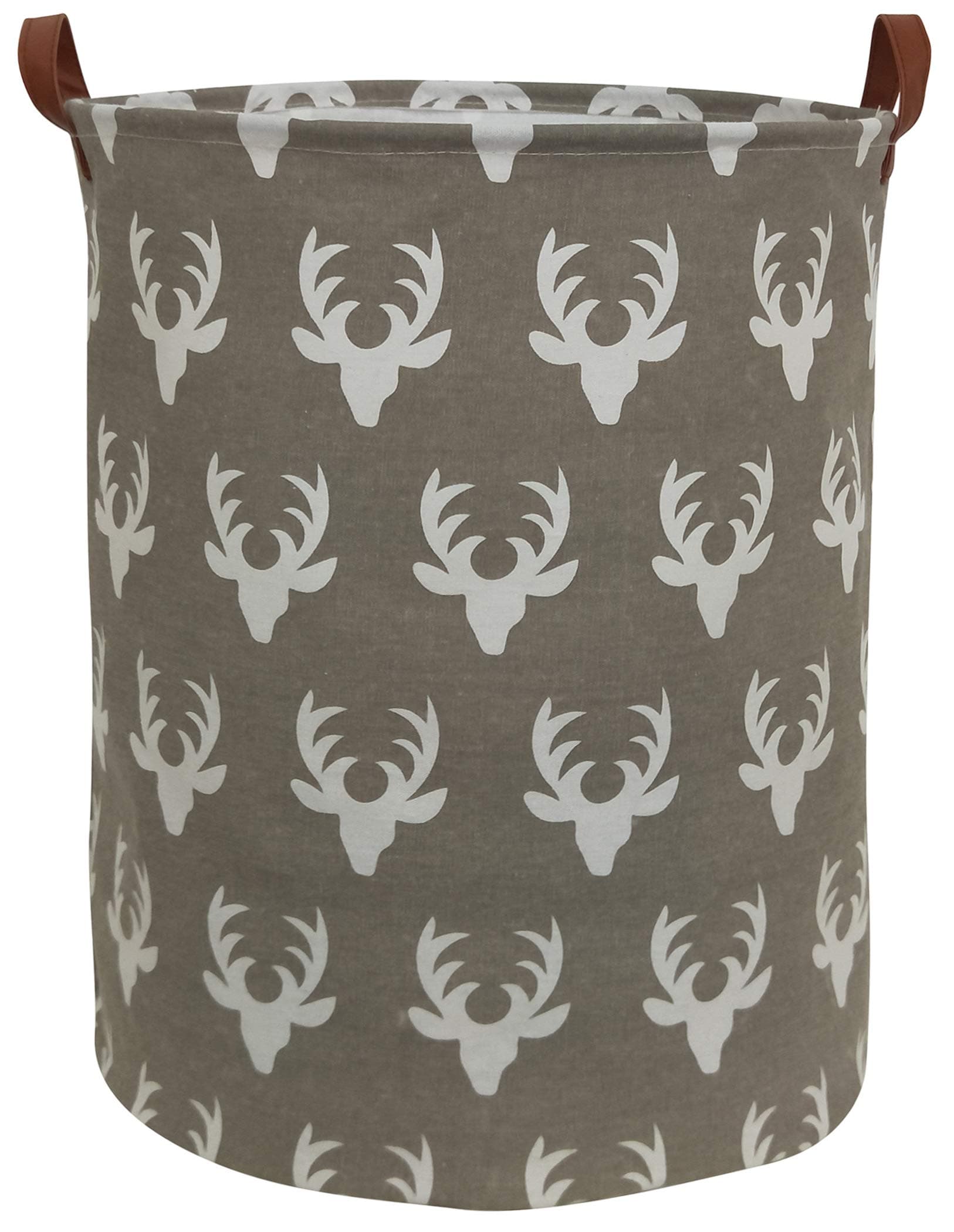 HIYAGON Large Sized Storage Baskets with Handle,Collapsible & Convenient Home Organizer Containers for Kids Toys,Baby Clothing(Deer Pattern)