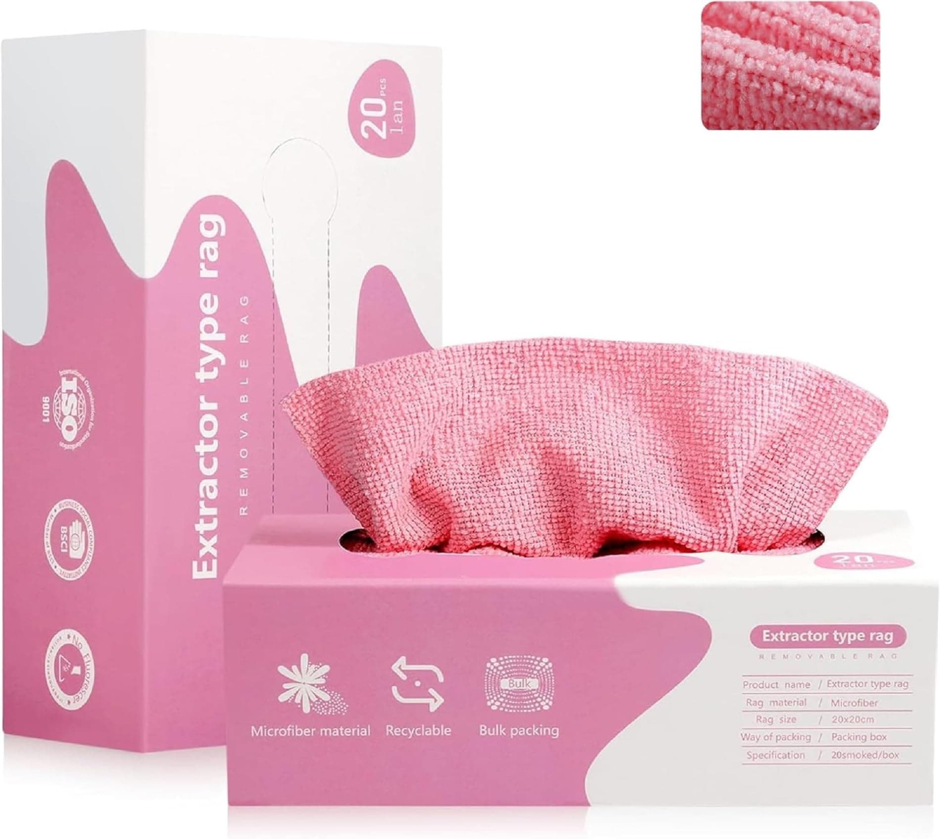 Multipurpose Microfiber Cloth with Dispenser Box - 20pcs - Best for all Home and Travel purposes | Reusable Microfiber Towels for cleaning Car Interior , Kitchen, household, tableware, furniture, etc.