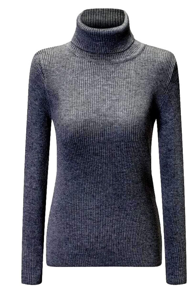 SANGTREE Women's Ribbed Turtleneck Sweater Basic Stretchy Slim Fit Knit Pullover Tops Fall Fashions