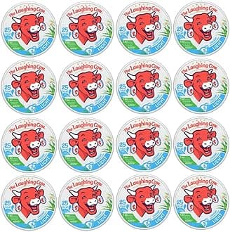 Thes Laughings Cows Light Cheese Spread Triangles Full Case 16 packs - Creamy & Spreadable, Calcium and Vitamin D Source (128 triangles)