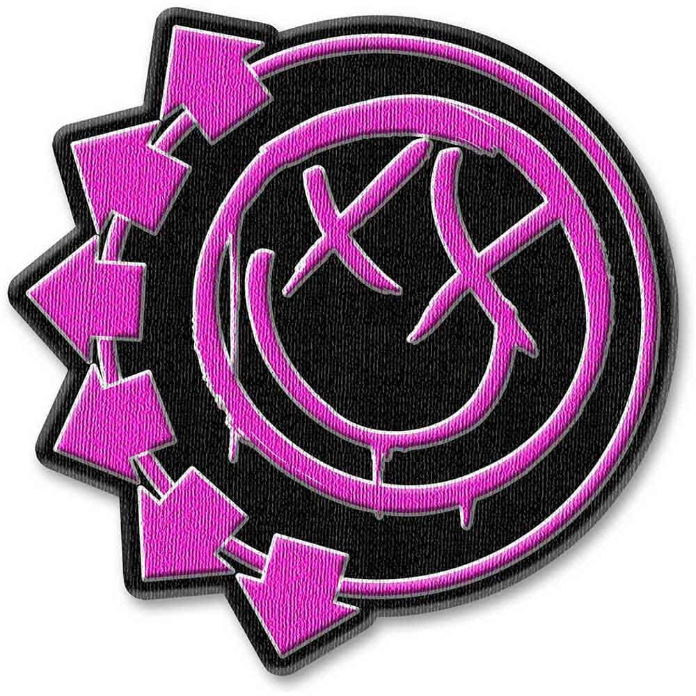 Blink 182 Patch Pink Neon Six Arrows Band Logo Official Black 105 X 75Mm Size Accessory Size