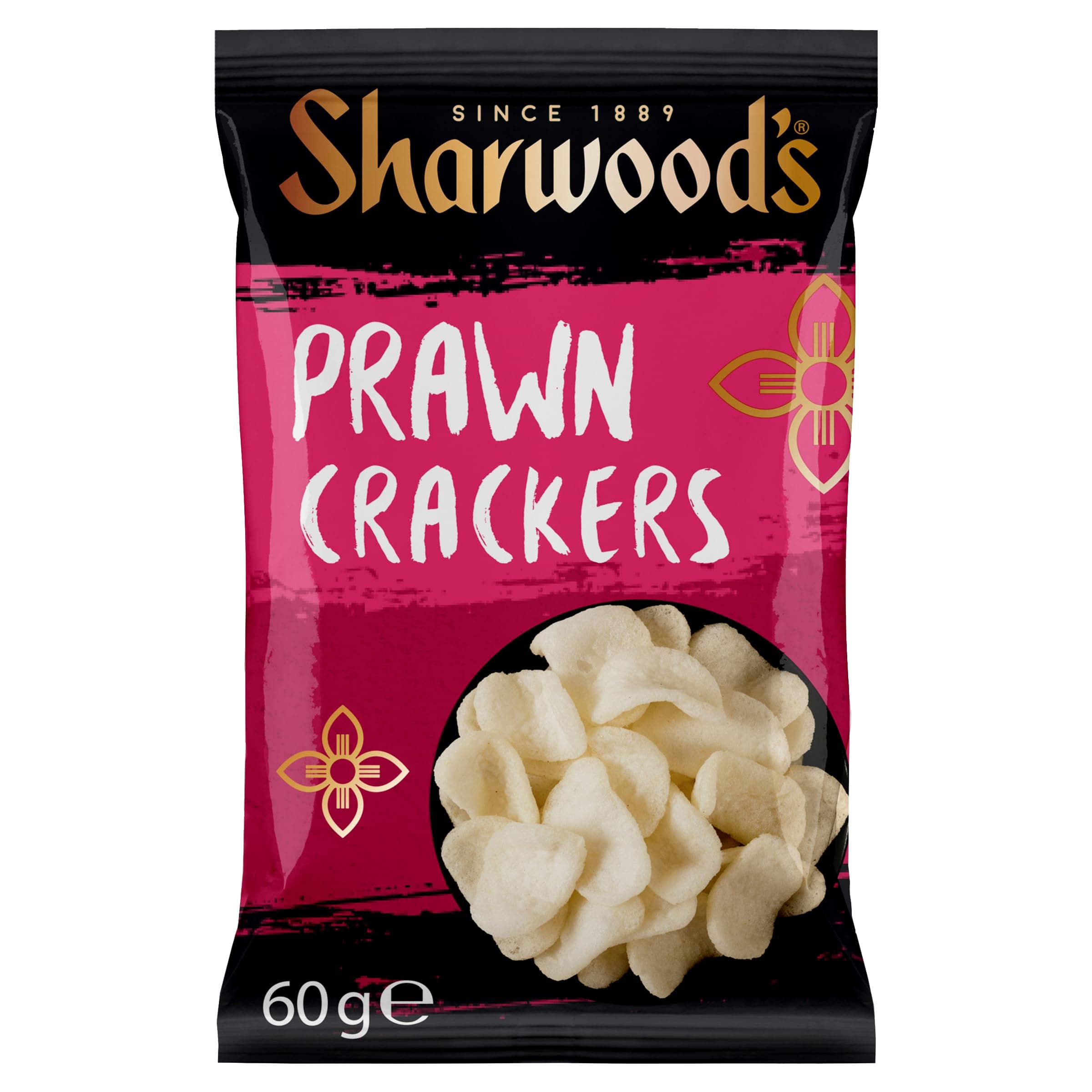 Sharwood's Ready-to-Eat Prawn Crackers – Authentic Chinese Style, Crispy & Savoury, 60 g Packet (Pack of 1)
