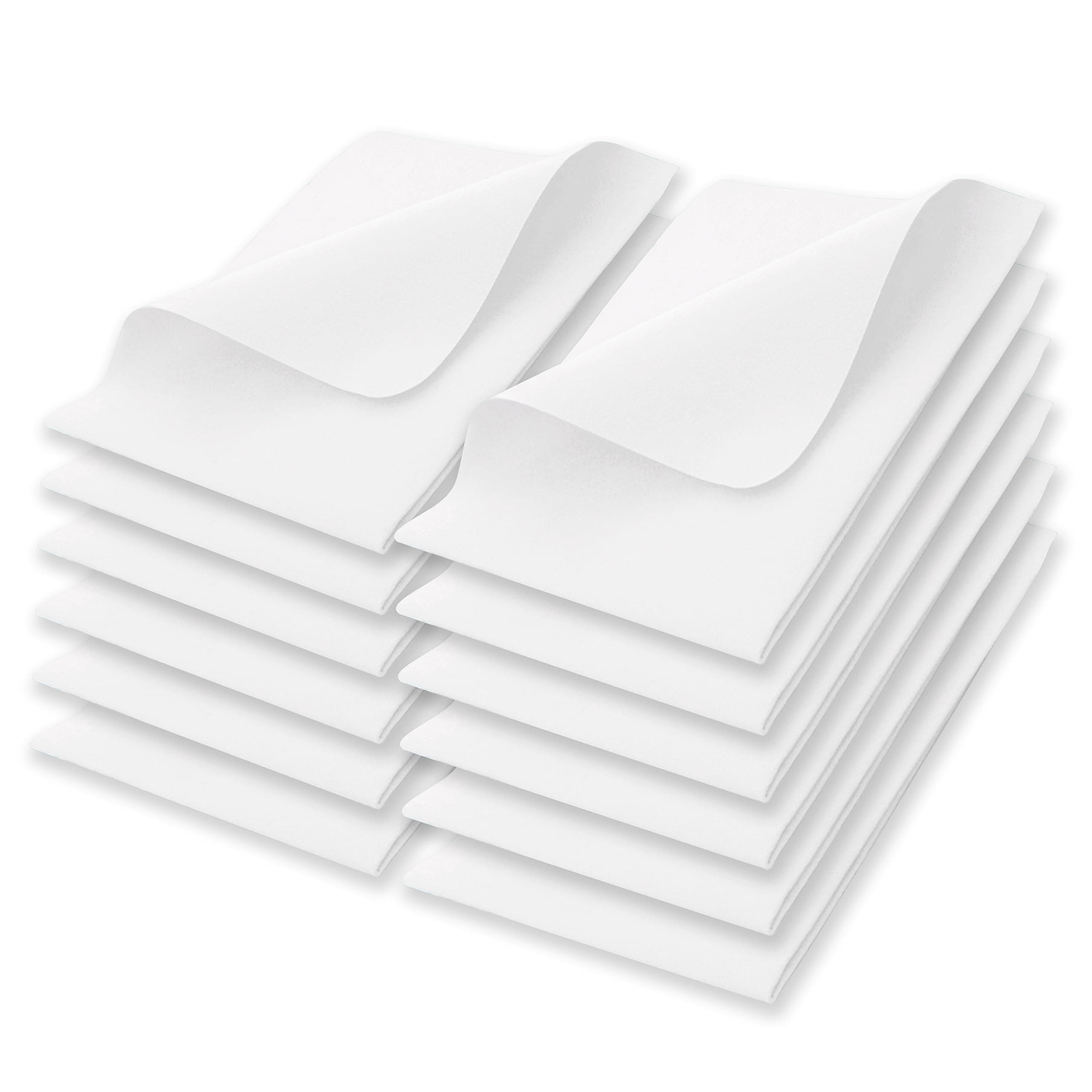 Reusable Microfiber Cloth, All-Surface + All-Purpose Cleaning Cloth, Streak + Lint Free, Safe on Glass & Stainless Steel, EcoFriendly + Chemical Free, Machine Washable, White, 12 Count