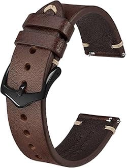Men's Watch Bands, Hand-Stitched Leather Watch Straps, Quick Release, 18mm 19mm 20mm 21mm 22mm