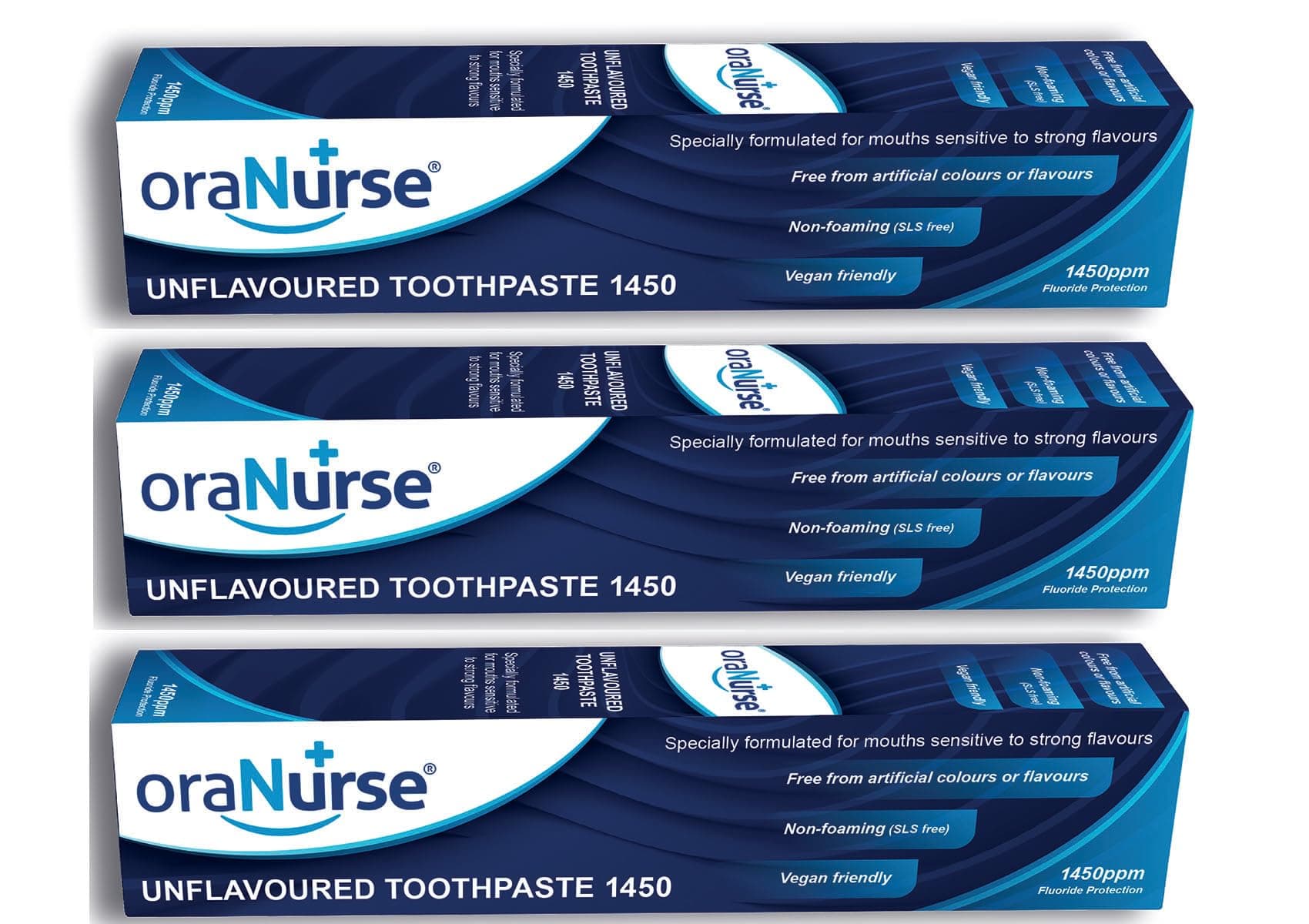 Oranurse 3 Pack 50ml Unflavoured Toothpaste